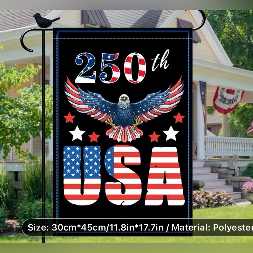 250th anniversary Patriotic USA Flag with Eagle - Picture 3 of 3